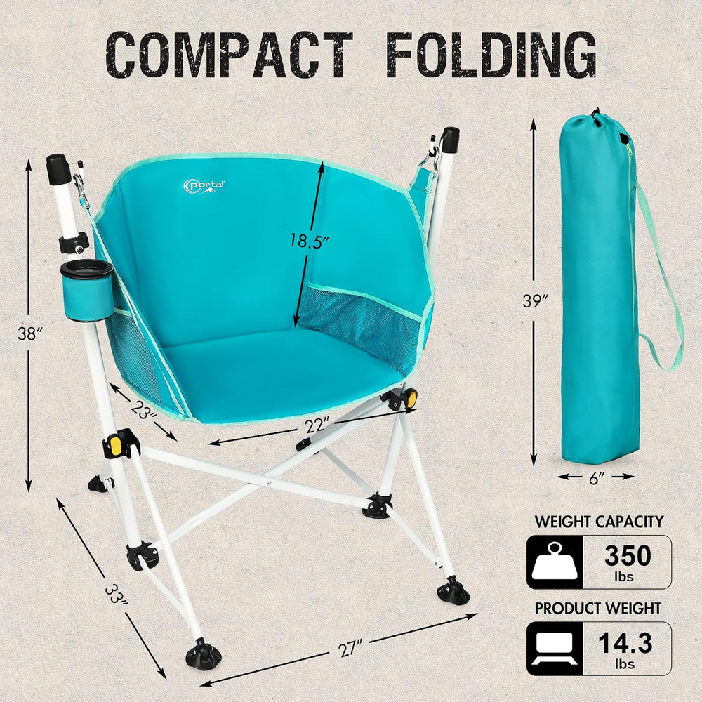 Portal Hammock Camping Chair Folding Rocking Chair Portable Swinging Chair wi...