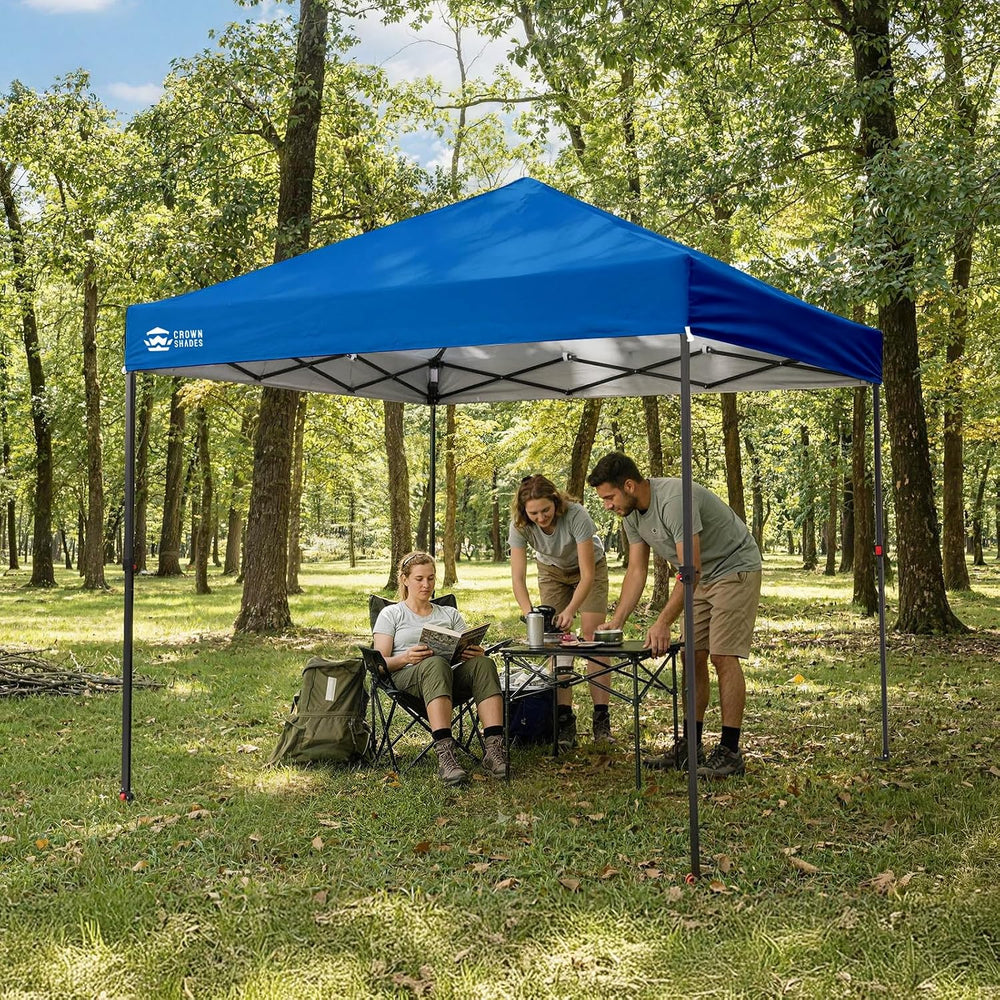 CROWN SHADES 8x8 Pop Up Canopy, Outdoor Canopy Tent, Blue