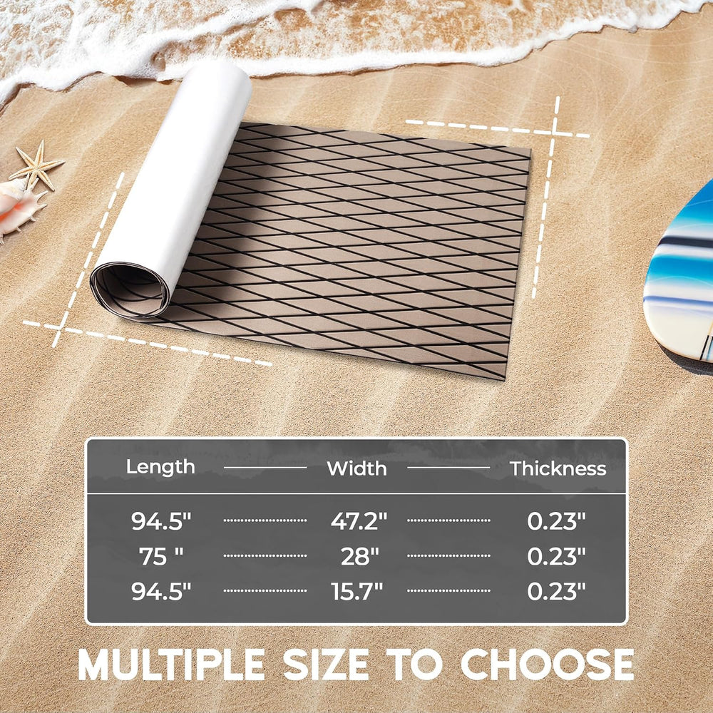 FOCEAN Boat Flooring EVA Foam Boat Decking Diamond Pattern Marine Mat Sheet