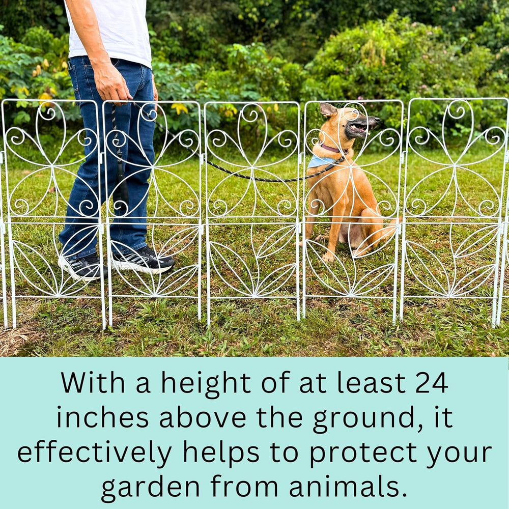 ShopLaLa Garden Fence (10 Panels) 12.5inx31in White Metal Wire Fences