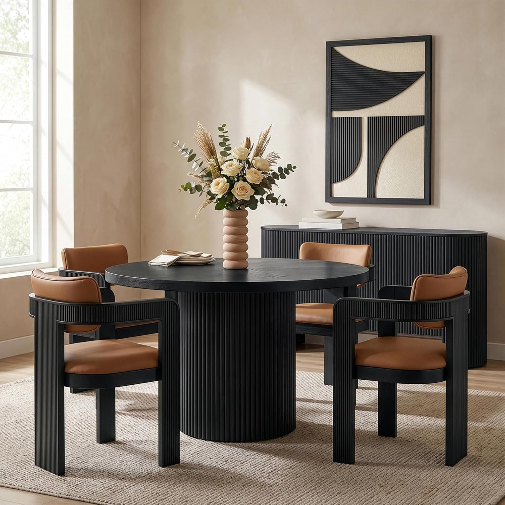 Meridian Furniture 728Black-T Belinda Collection Mid-Century Modern Dining Ta...