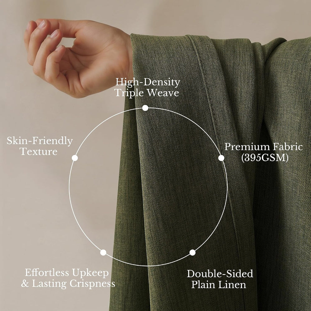 NICETOWN Extra Long Pinch Pleated Linen Curtains with Hooks 9 ft