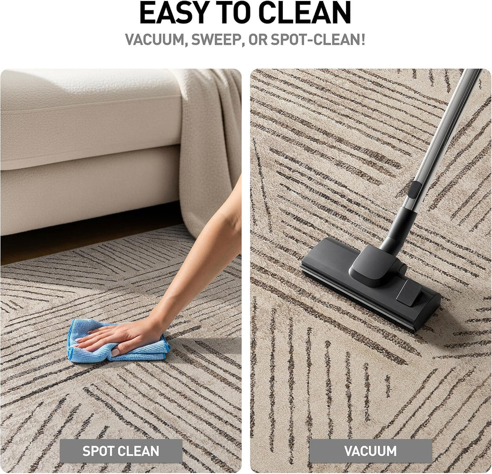Rugshop Modern High-Low Patchwork Geometric Area Rug Indoor Cream 2'3&quo...