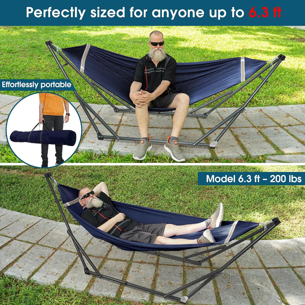 Tranquillo Hammock Stand, Premium Pre-Assembled for Indoor Outdoor, Aegean
