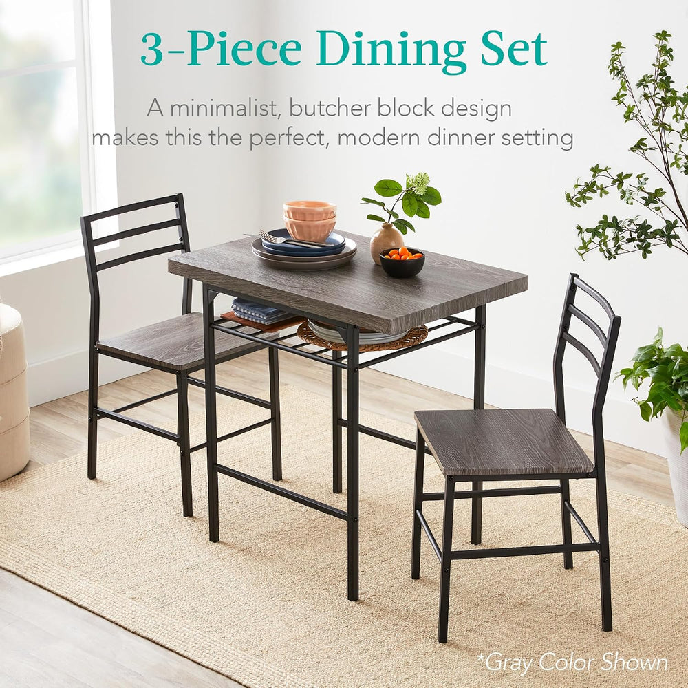Best Choice Products 3-Piece Modern Dining Set, Space Saving Dinette for Kitc...