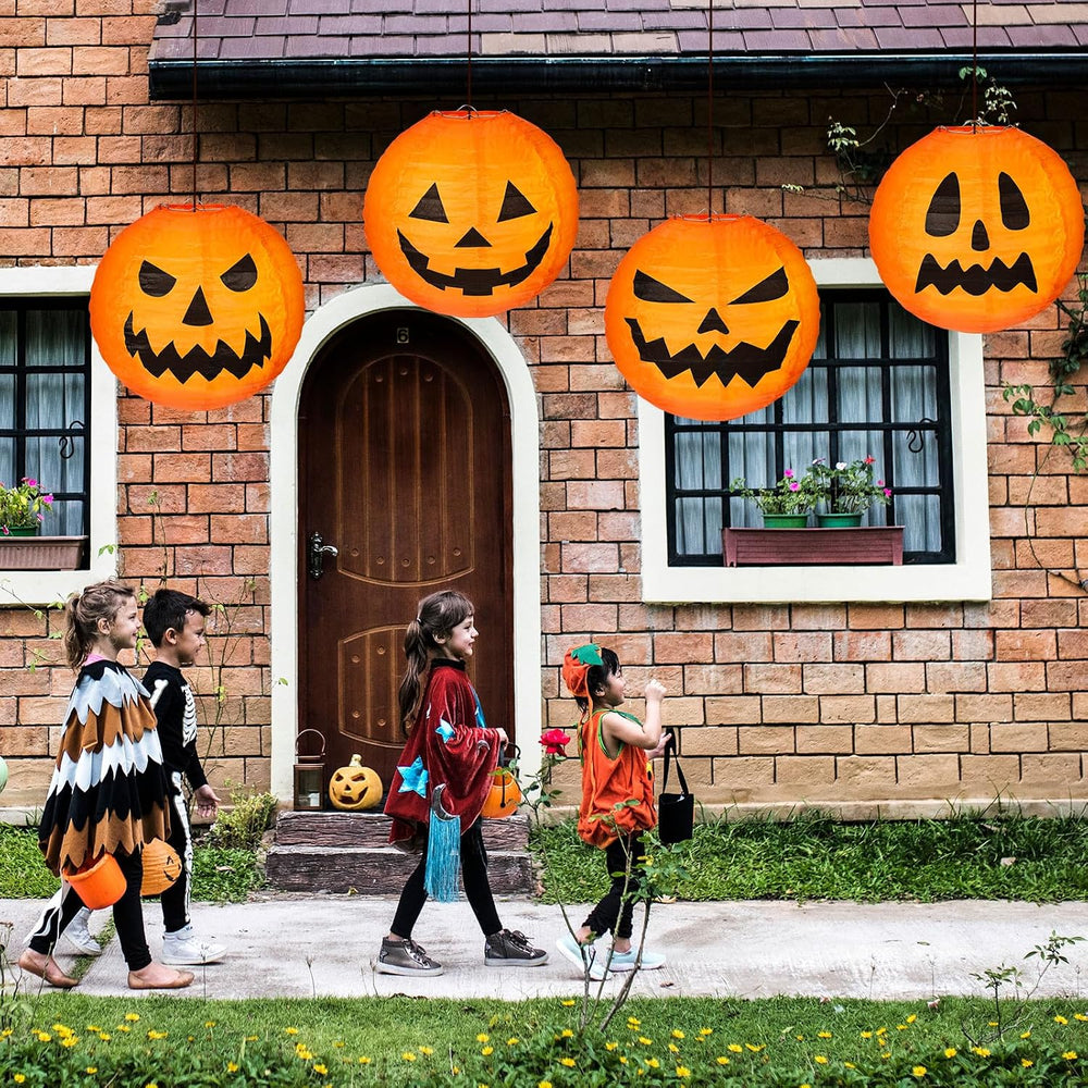 Retisee 24 Pcs Halloween Paper Lanterns Jack O Lantern 12 Inch,Pumpkin