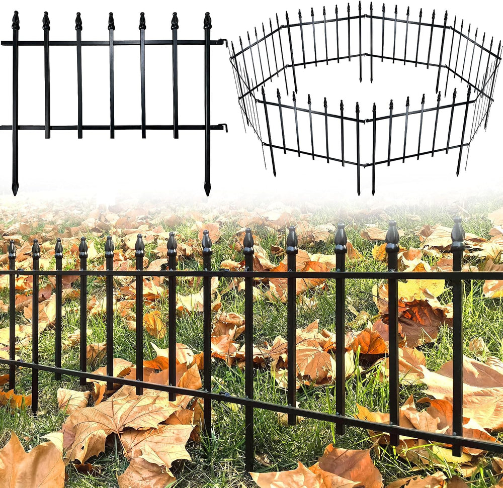 ARIFARO 5 Panels Metal Garden Fence 18" H x 22" W, Decorative Fence...