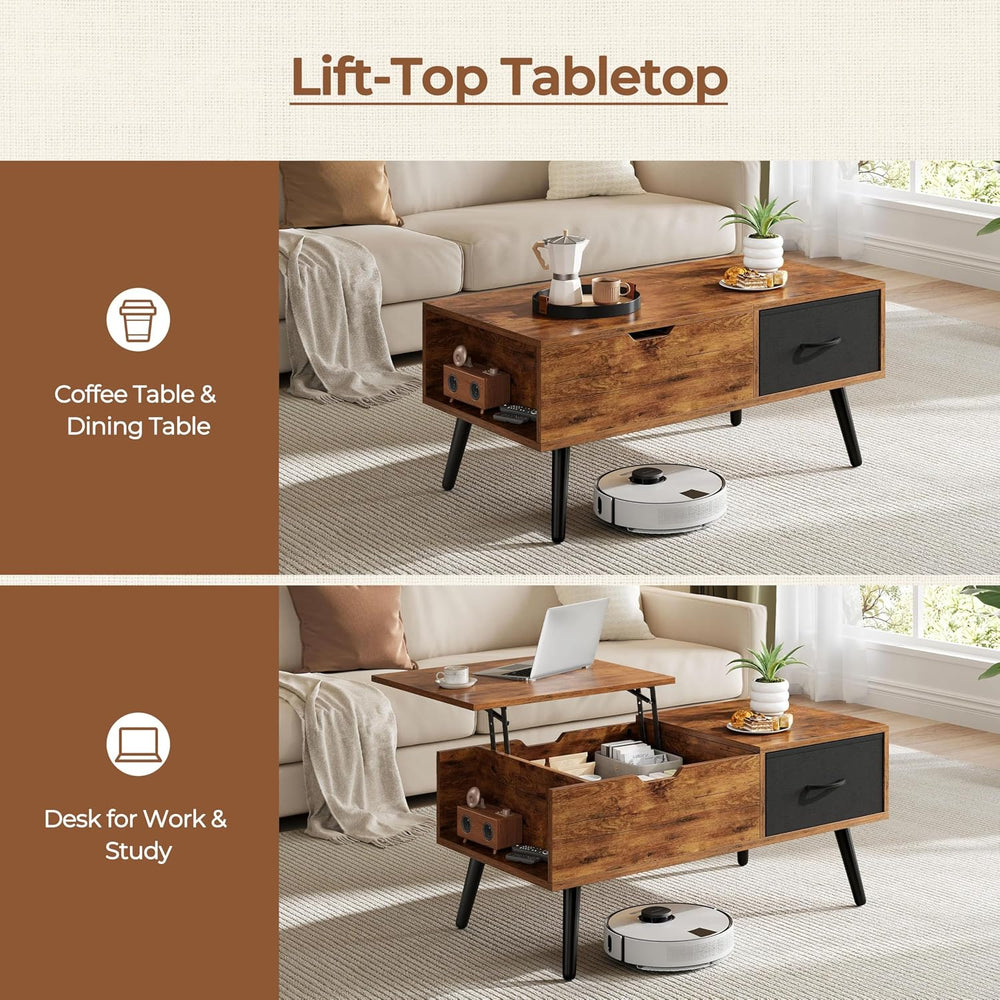 Yaheetech Coffee Table with Storage,39.5'' Lift Top Coffee Table,Hidd...