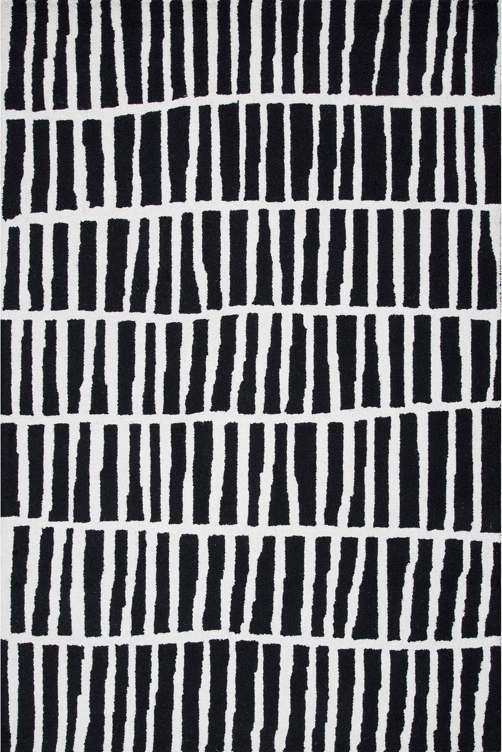 nuLOOM Lemuel Black Geometric Hand Tufted Wool Area Rug, 10' x 13'
