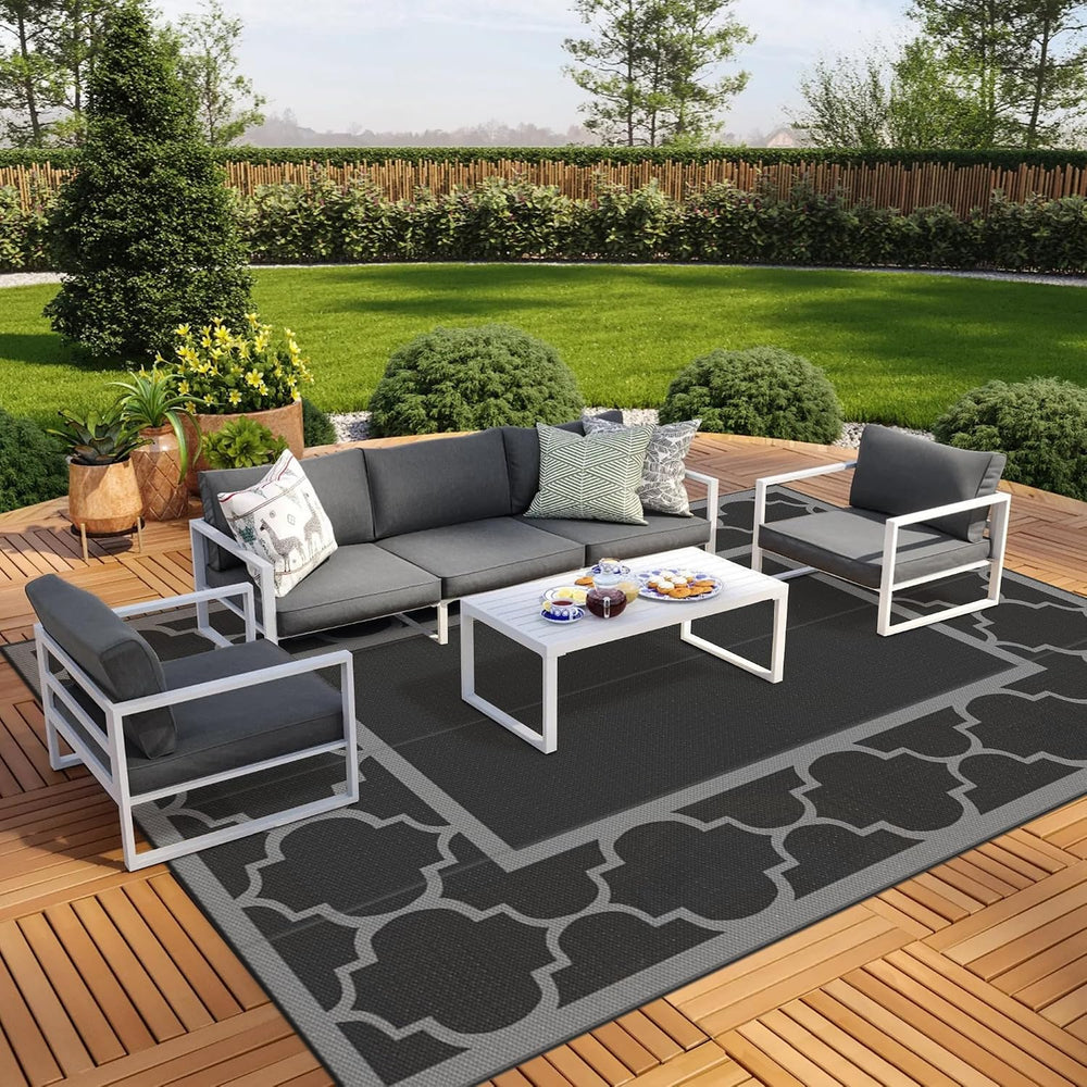 GENIMO Outdoor Rug, Waterproof Plastic Rugs 10'x14' for Camping Blue ...