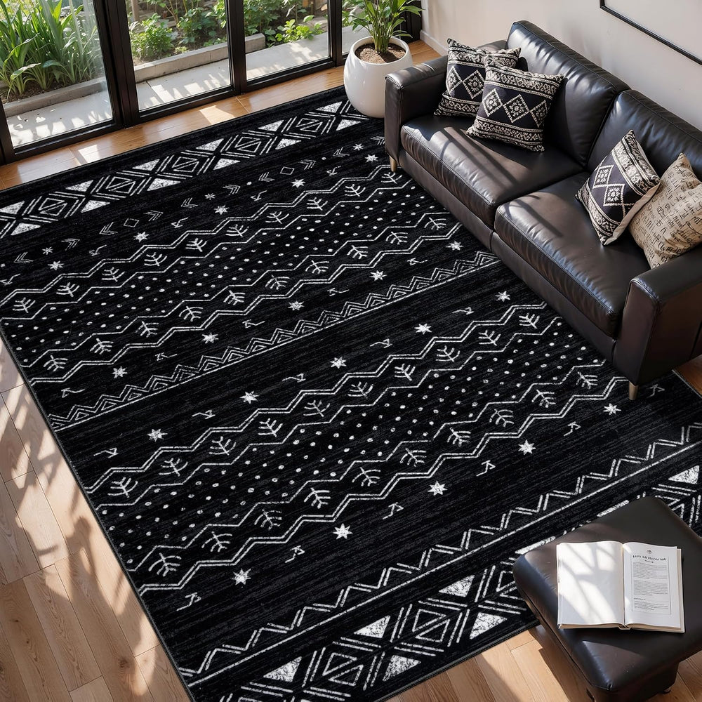 SERISSA 6x9 Washable Non-Slip Boho Area Rug for Living Room