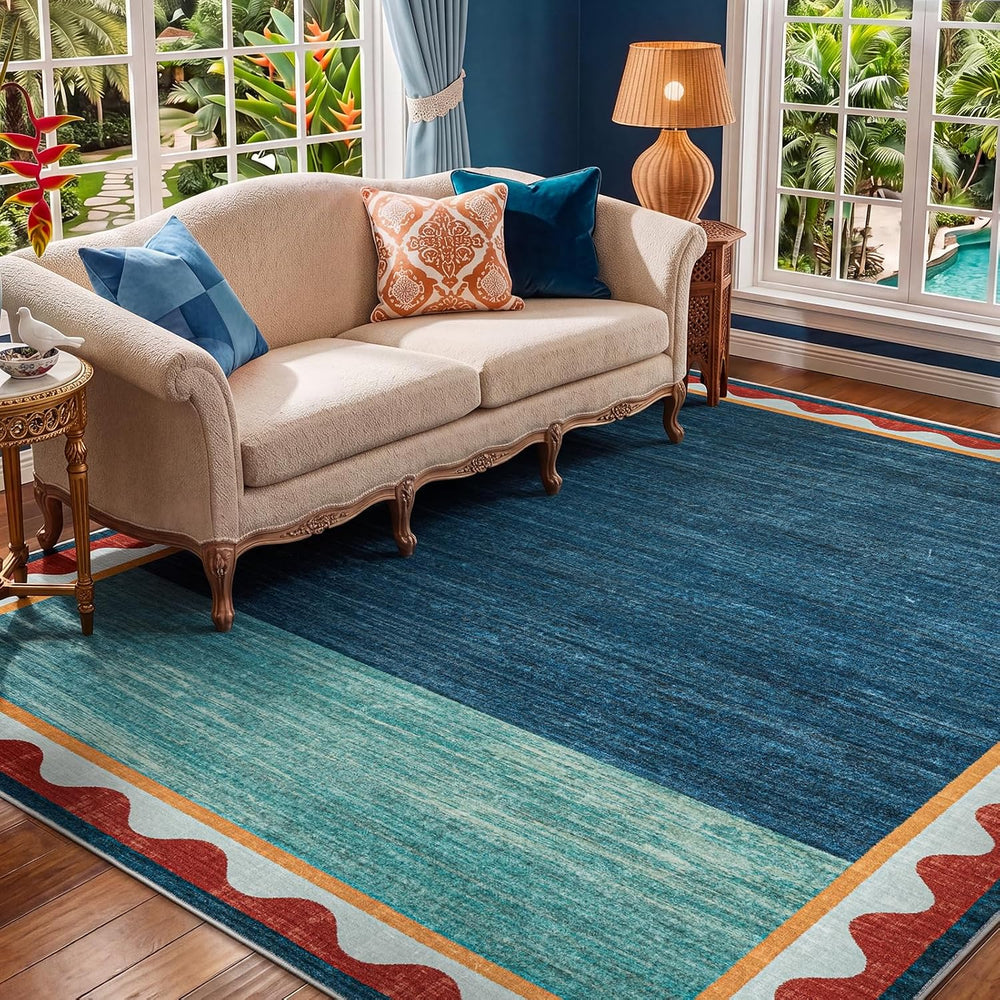 YIHOUSE Mid-Century Washed Style Area Rug 5x7 Washable Carpet for Living Room...