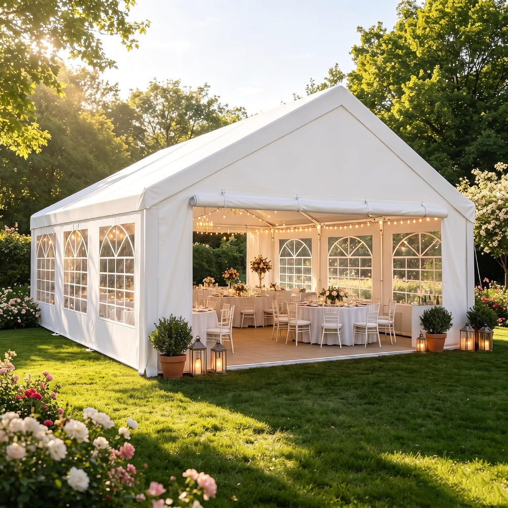 COBIZI 20x20 Outdoor Party Tent Heavy Duty Waterproof Canopy Shelter with 6 S...