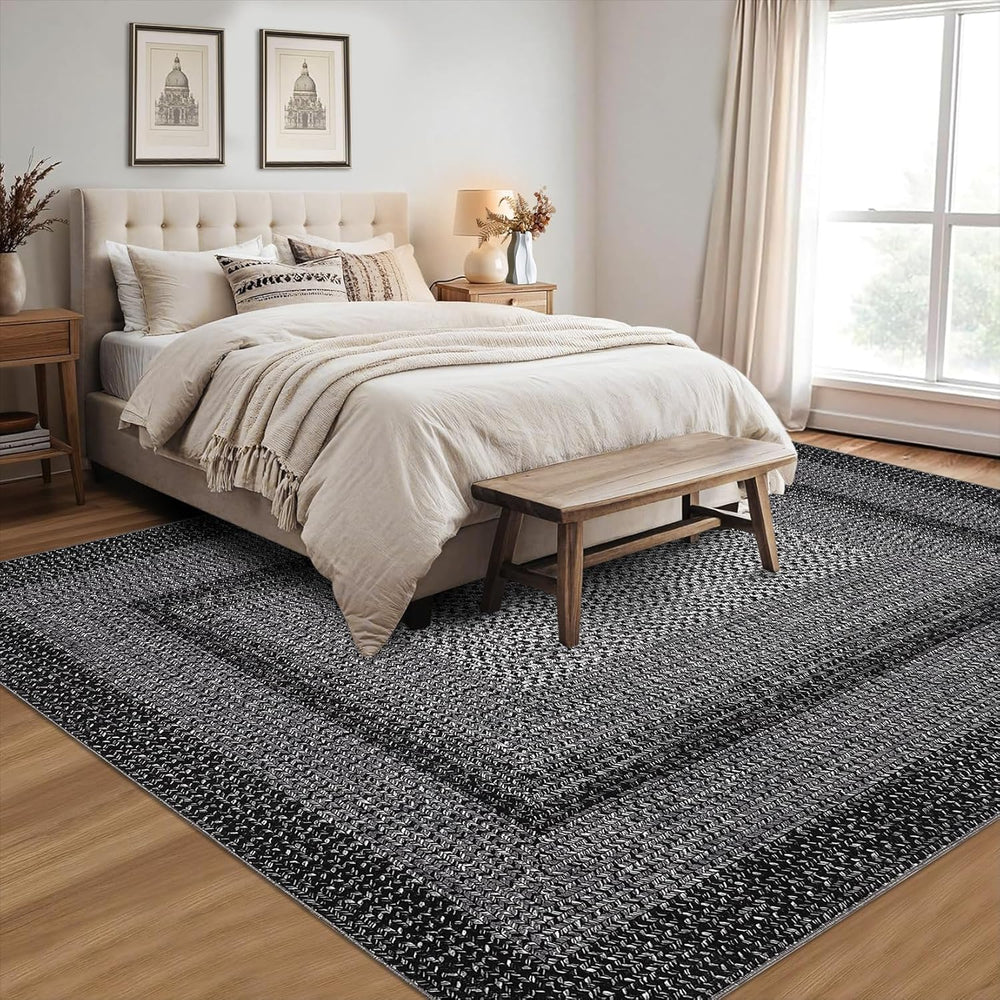 RUGSREAL 9x12 Living Room Rug Large Bedroom Washable Rug Non Slip