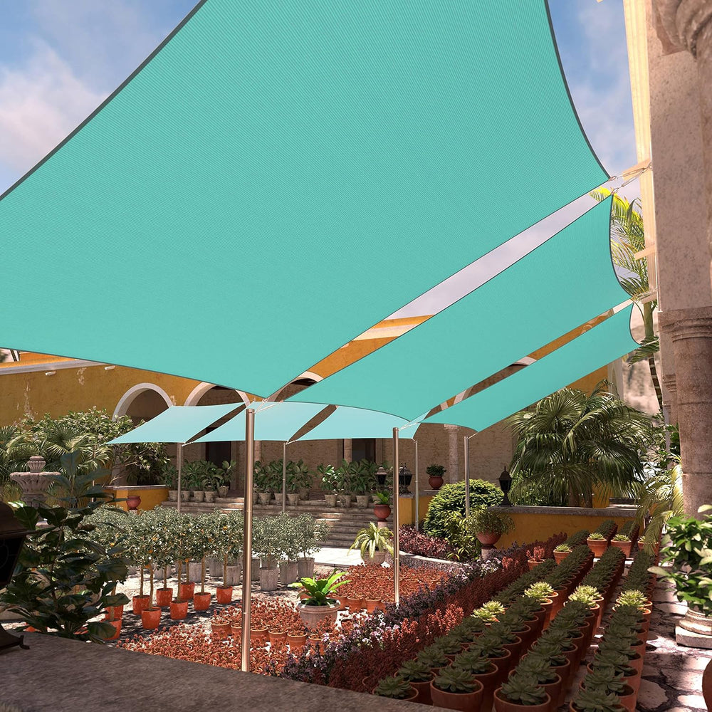 Colourtree CTSLR Custom Size 18' x 18' Turquoise Sun Shade Sail Canop...