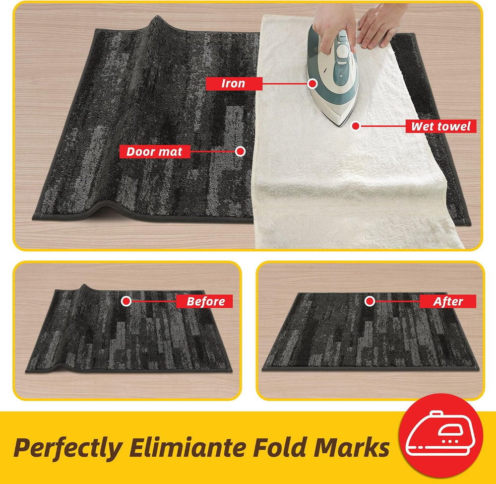 JSEI Dirt Trapper Door Mat 24"x36", Non-Slip Doormat, Light Gray