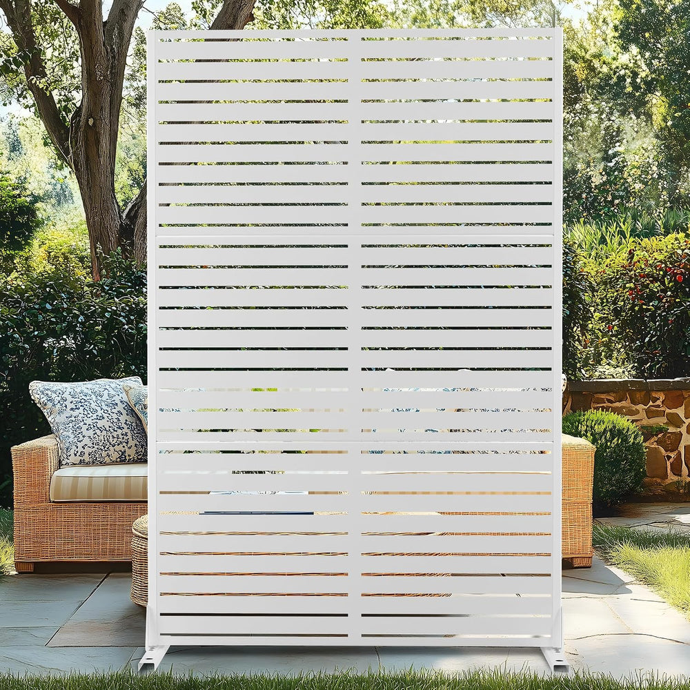 72" H×47" W Metal Outdoor Privacy Screen Freestanding, Panels for P...