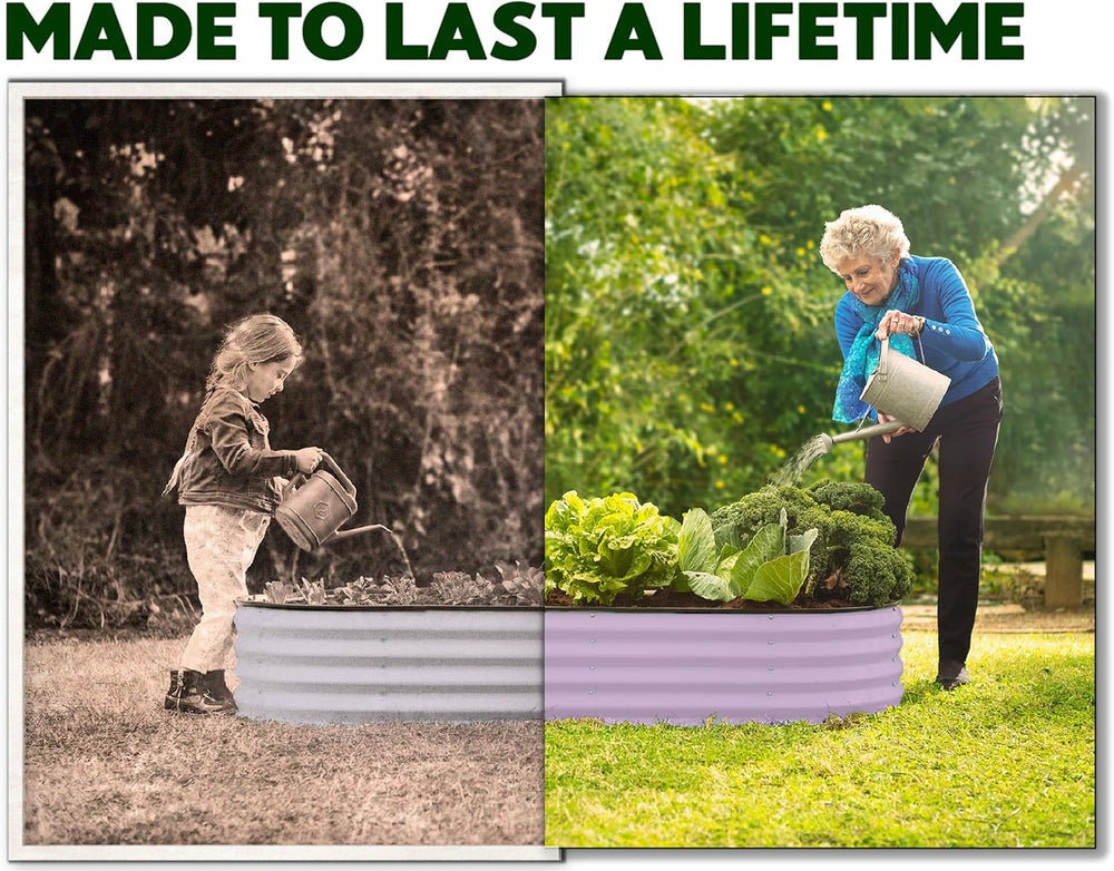 Plant & Plot Galvanized Raised Garden Beds Outdoor // 4×2×1 ft Planter Ra...