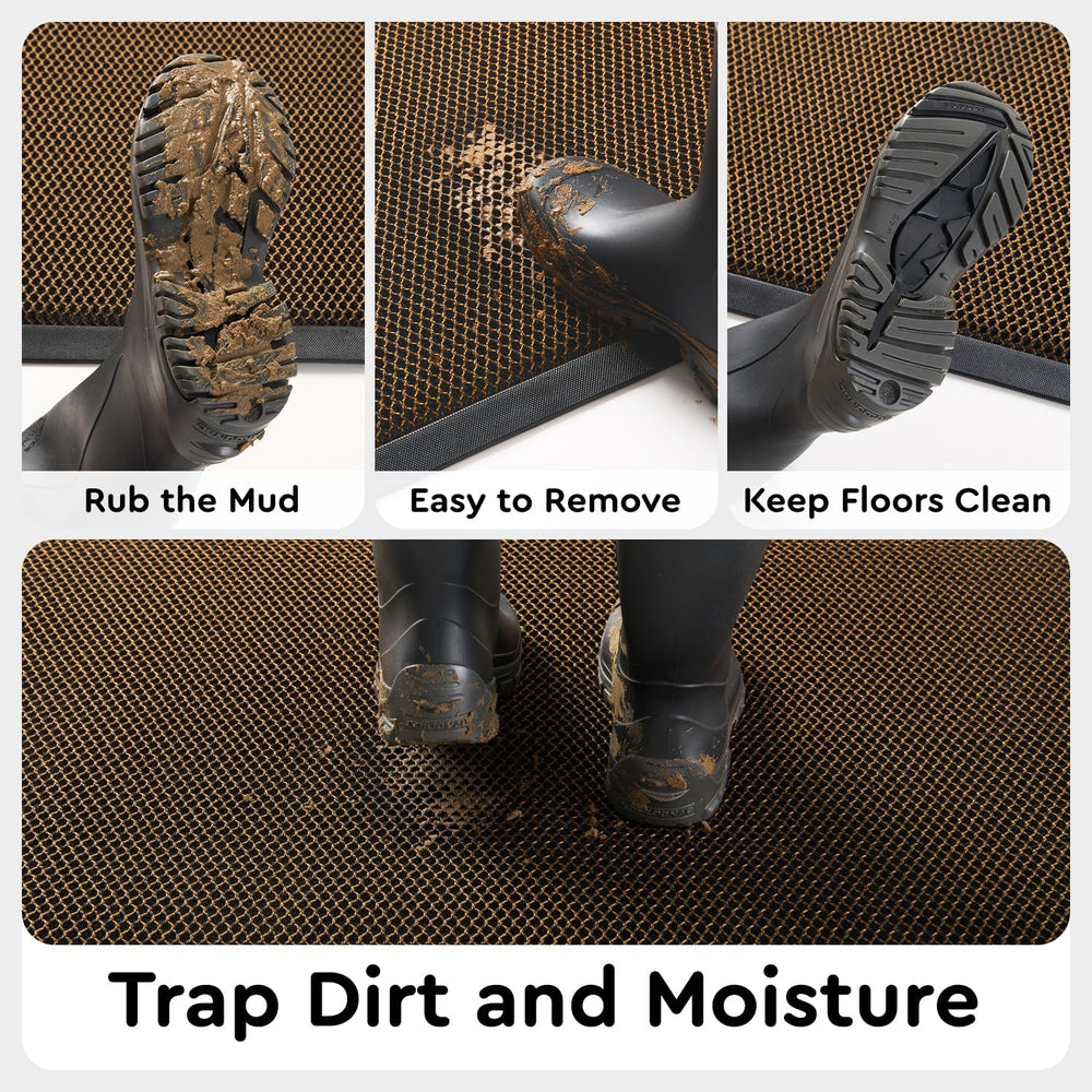 Front Door-Mat Outside Entrance 24"x36" Doormat Non Slip Dirt Trapp...