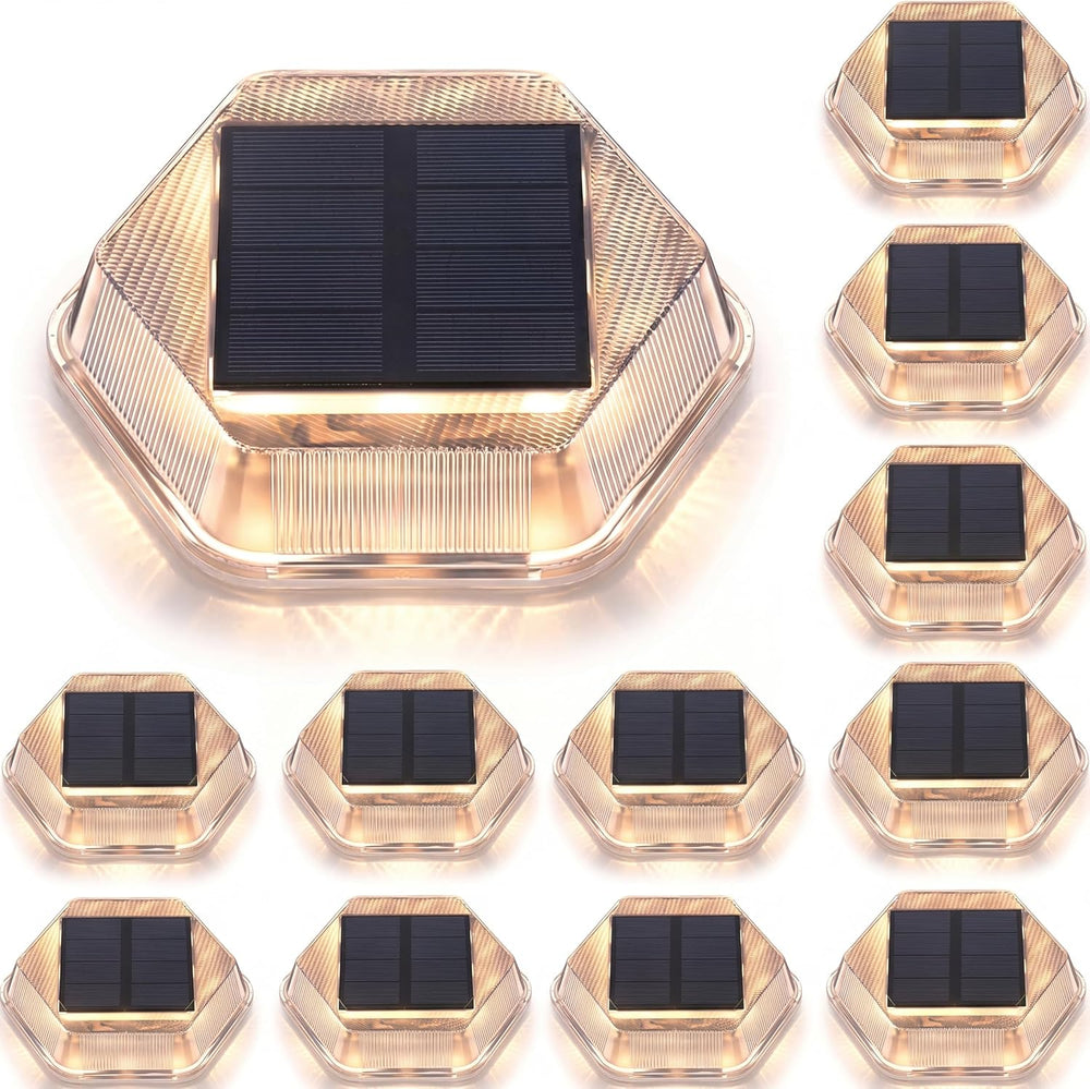 Onforu 12 Pack Solar Driveway Lights,Deck Light Outdoor,2 Modes RGB Colors LE...