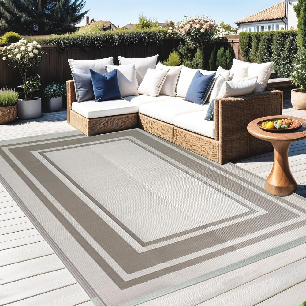 RURALITY Outdoor Rugs 8'x10' Waterproof for Patios Clearance,Plastic ...