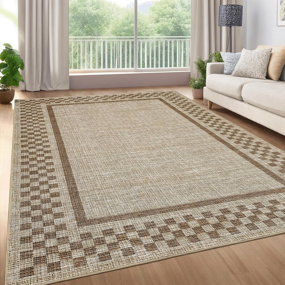 GarveeHome Modern Bordered 8x10 Washable Area Rugs for Living Room Bedroom