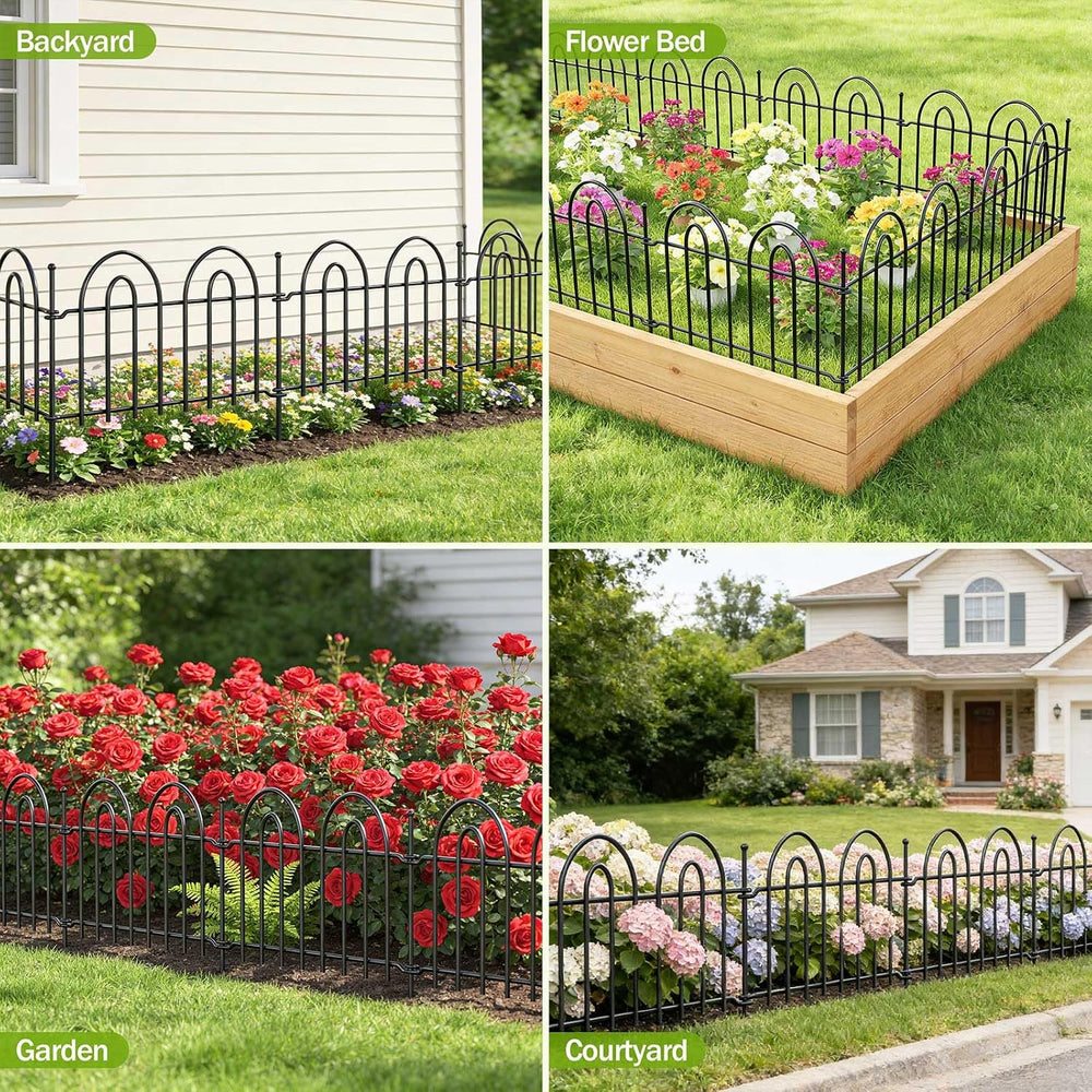45ft x 13in Garden Fence Animal Barrier, 32 Panels Decorative Garden Fence Bo...