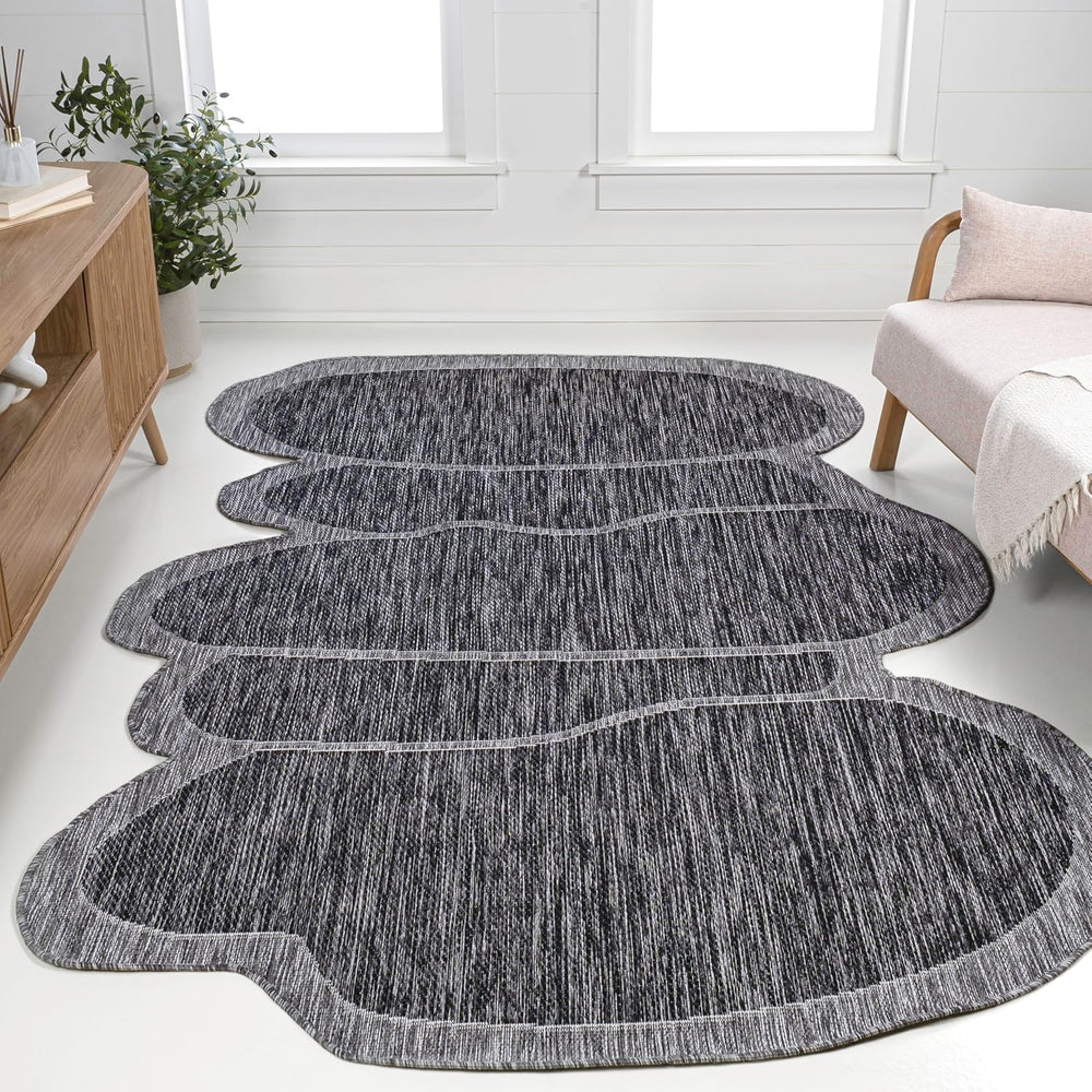 JONATHAN Y Rustic Abstract Indoor Outdoor Area Rug 4X6 Dark Gray/Gray, Jasper...