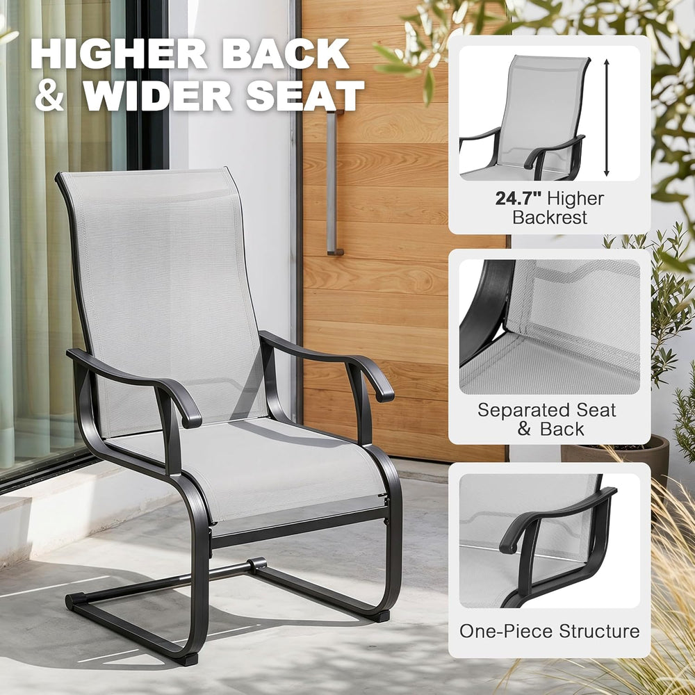 NUU GARDEN Patio Dining Chairs Set of 2, Breathable Textilene Outdoor Chairs ...