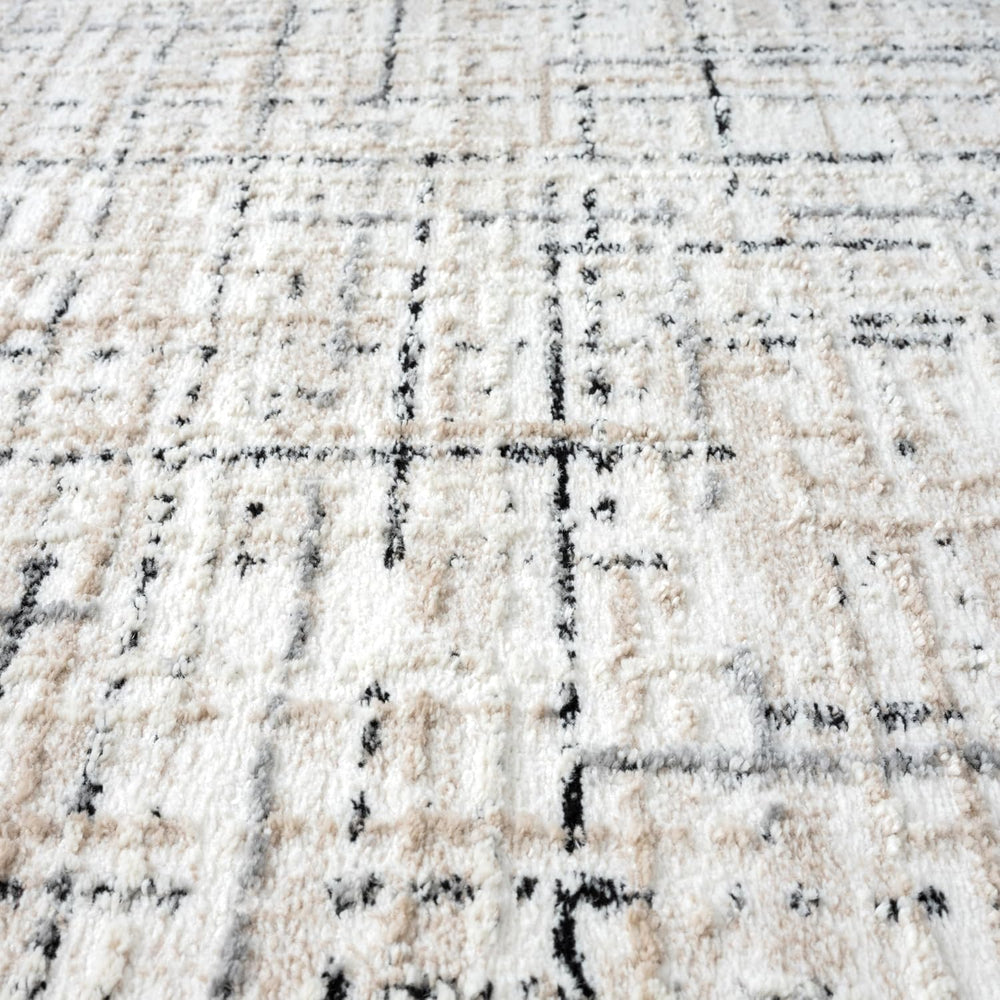 Abani Grey Area Rug for Living Room, Bedroom - Crosshatch Pattern- 4' x 6...