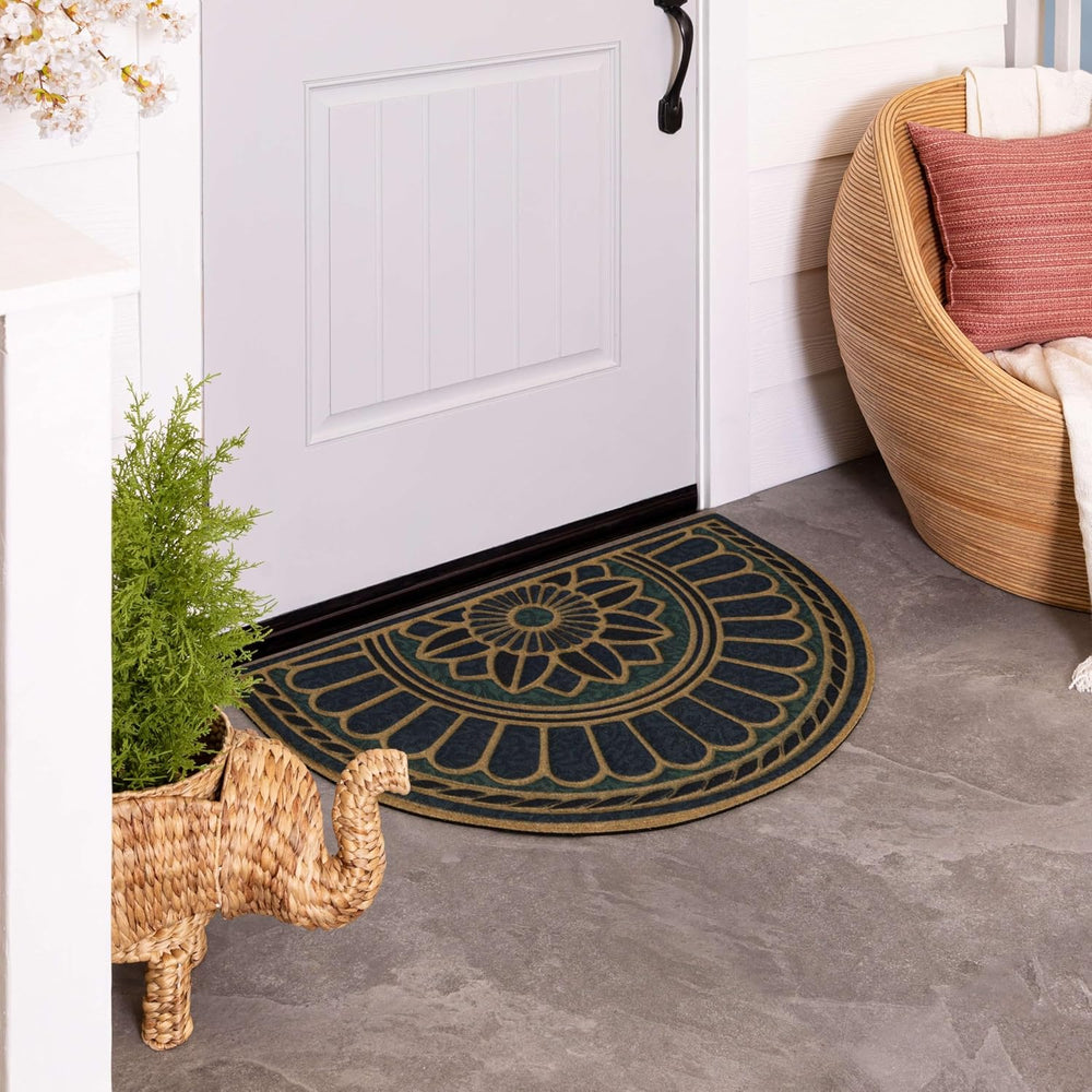 Mohawk Home Door Mat Swirl Style Ornamental Denim Blue 2' X 3' All We...