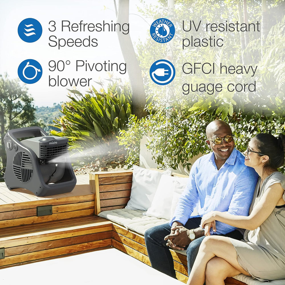 Lasko Misto Outdoor Misting Blower Fan, Ideal for Sports, Camping, Decks &...