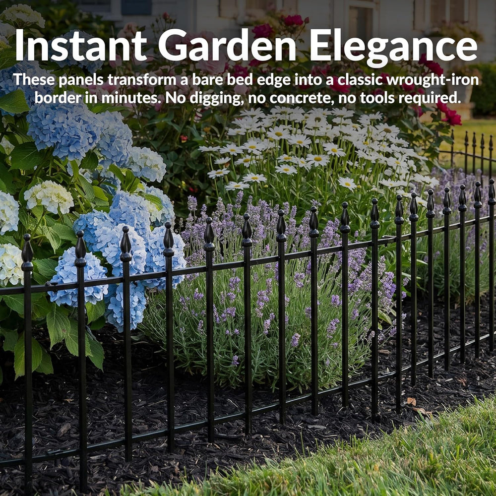 Sunnydaze Decorative Garden Fence Border, 22" W x 18" H, Roman Fini...