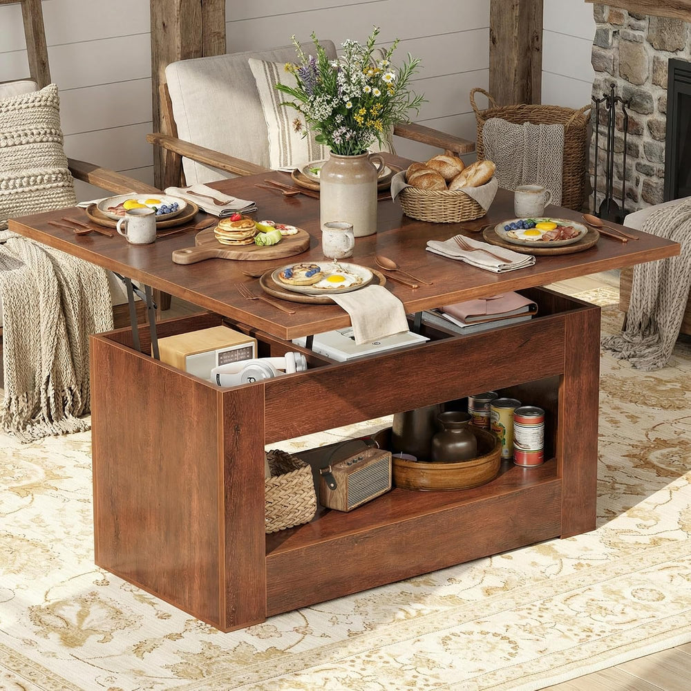 UNIQUITE 40" Lift Top Coffee Table, 4 in 1 Multi-Function Lift Coffee Ta...