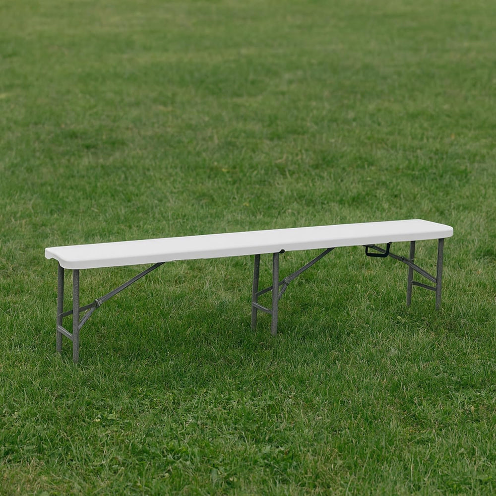 BTEXPERT Set of 2, 6 feet Plastic Folding Bench Indoor Outdoor Portable Picni...