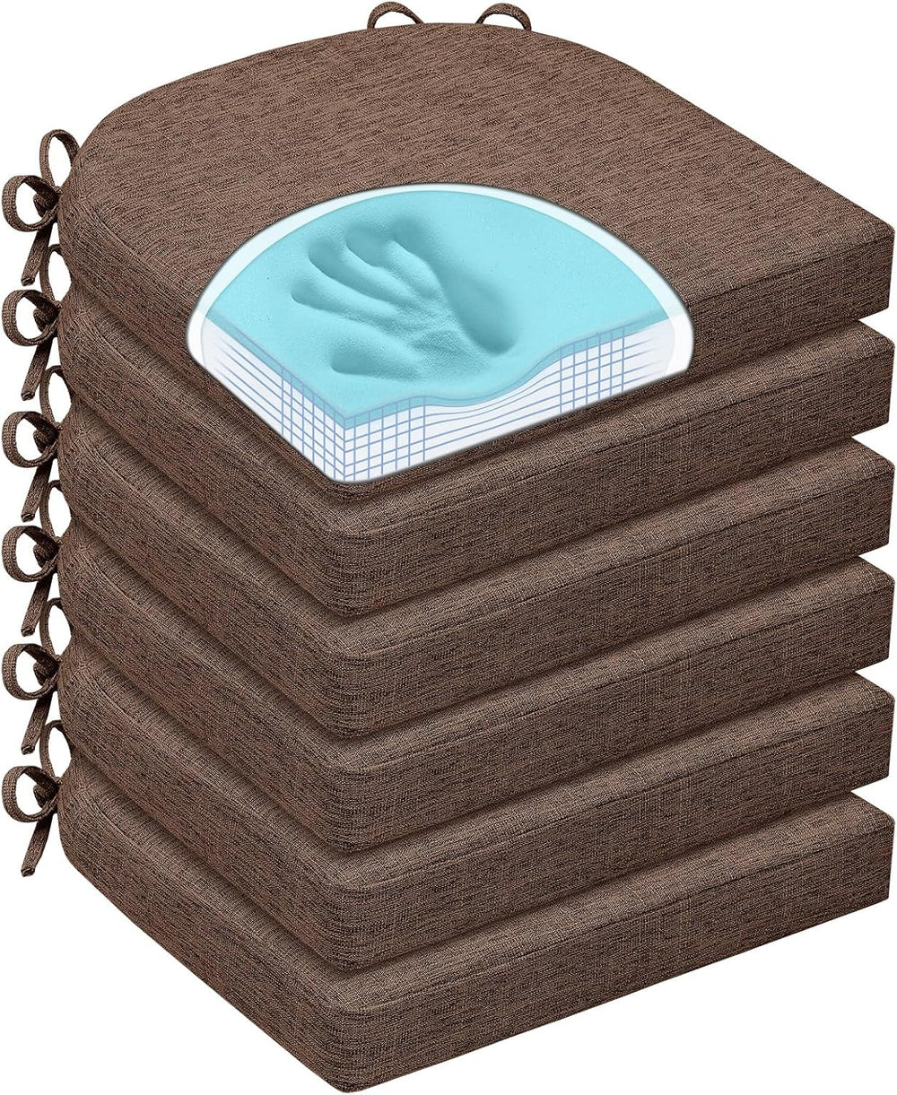 Chair Cushions for Dining Chairs, Non Slip Chair Pads with Ties and Washable ...