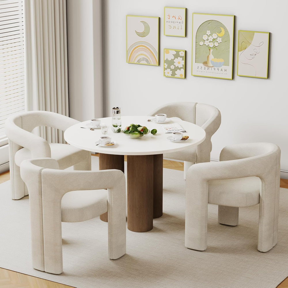 HAOBO Home Modern Barrel Dining Chair, Chenille Upholstered Accent Chair with...