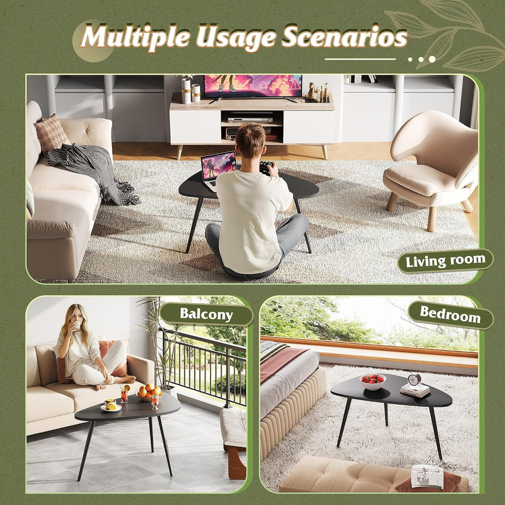 WLIVE Oval Coffee Tables, Modern Coffee Table for Living Room, Coffe Table fo...