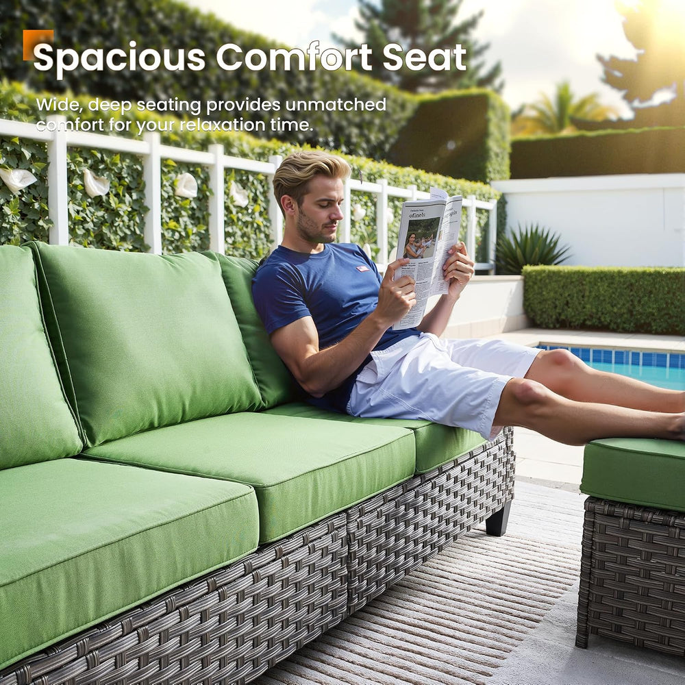 CAODOC Wicker Patio Furniture Set,7 Pieces Modern Outdoor Conversation Set Se...