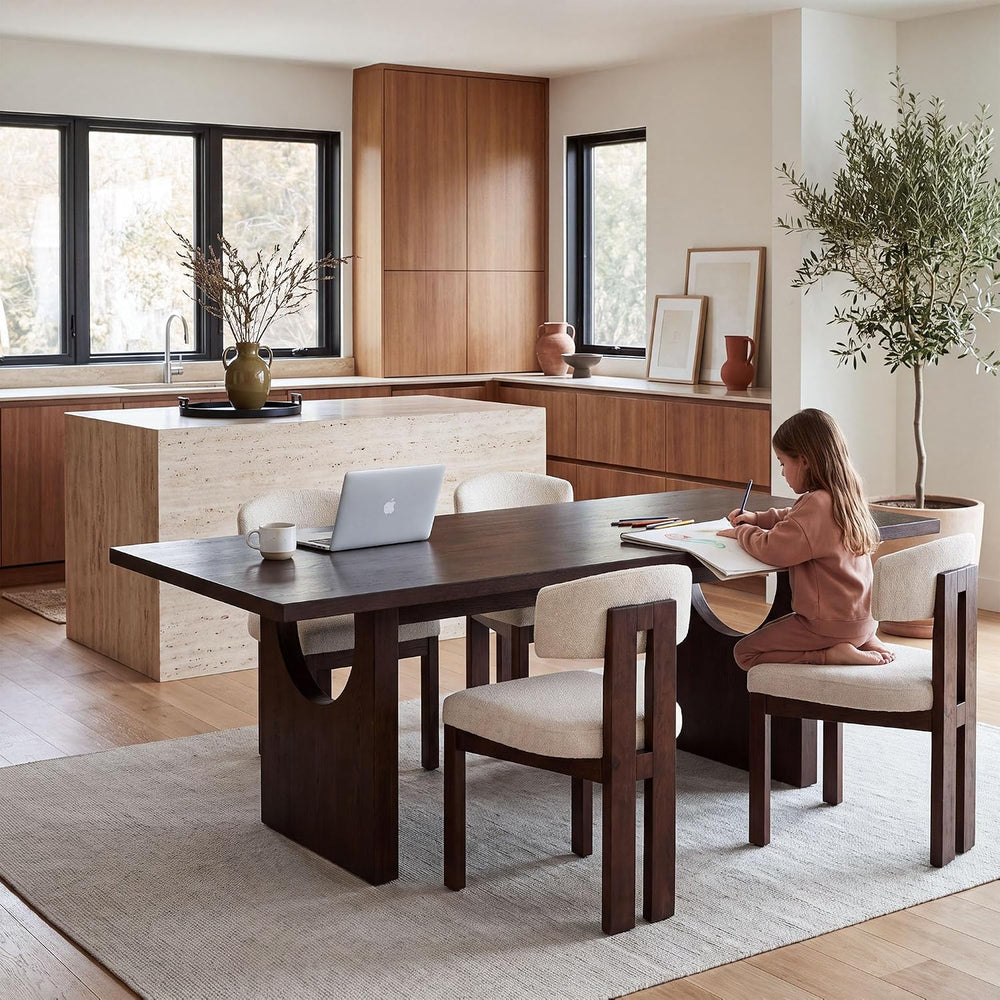 COLAMY ALVORA 72 Inch Dining Table, Rectangular Wood Dining Room Table for 6-...