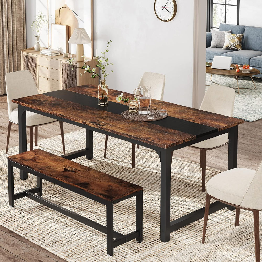 Tribesigns 71"x31.5" Dining Table, Industrial Kitchen Table for 6-8...
