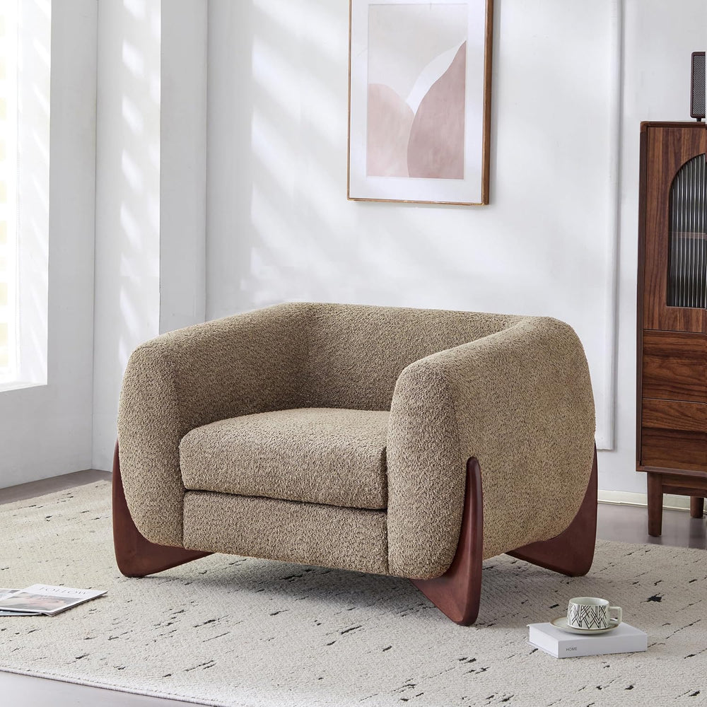 Christopher Knight Home Holly Modern Boucle Fabric Upholstered Club Chair for...
