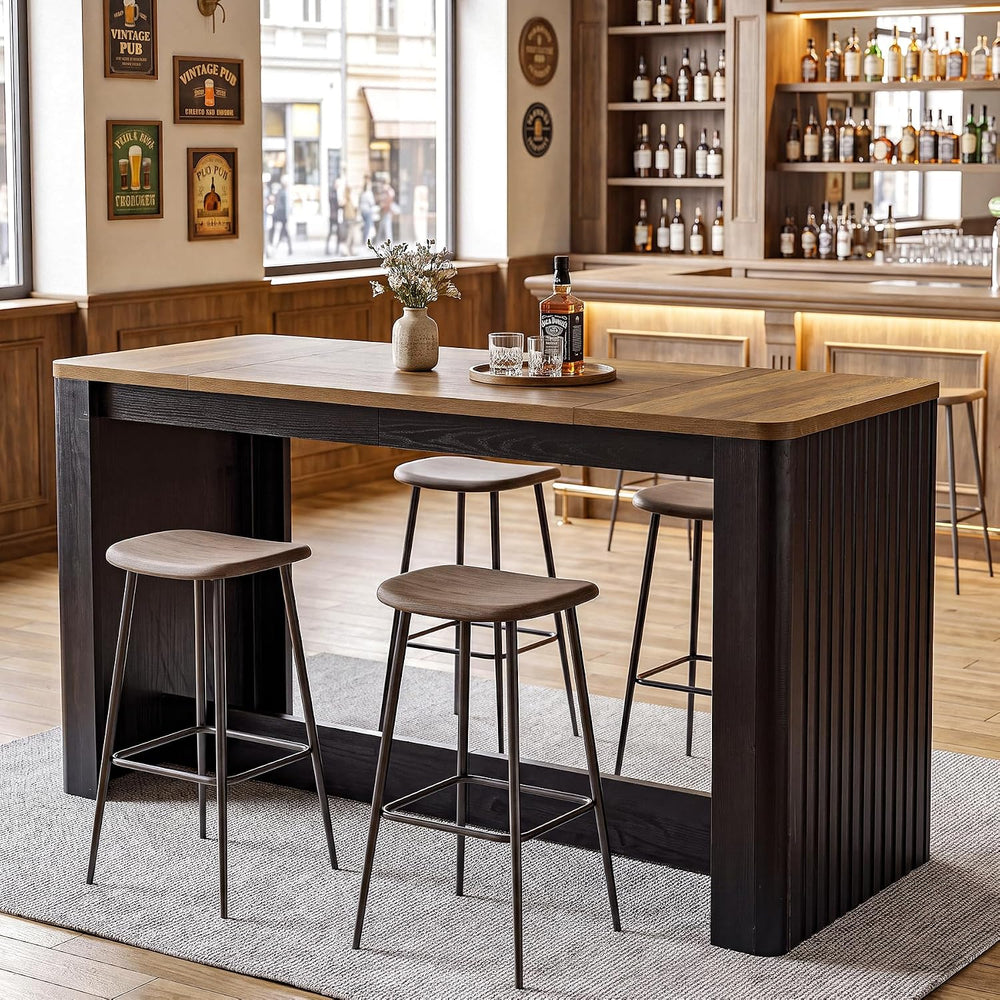 LITTLE TREE 67" Long Bar Table, Farmhouse Counter Height Pub Table