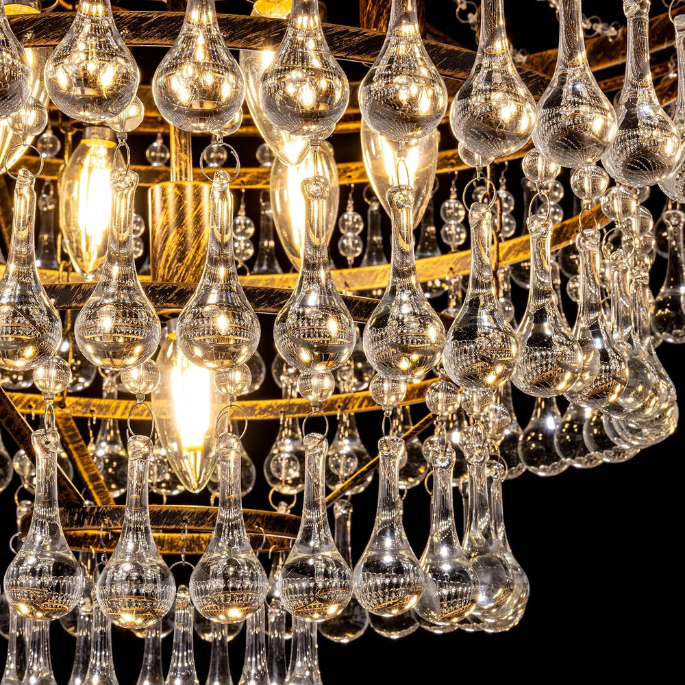 Wellmet French Empire Crystal Chandeliers, Antique Bronze Chandeliers 10 Ligh...
