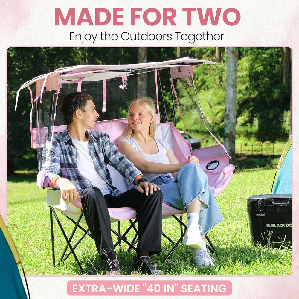 Night Market Double Camping Chair – Camping Couch, Double Folding Chair with ...
