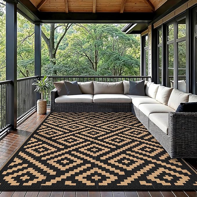 GENIMO 5x8 Outdoor Rug Waterproof, Reversible Mats, Area Rug, Plastic Outside...