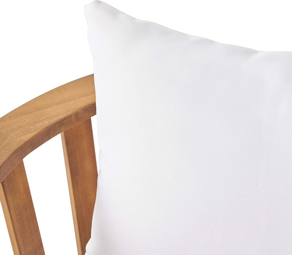 Christopher Knight Home Dean Outdoor Wooden Club Chair with Cushions, White a...