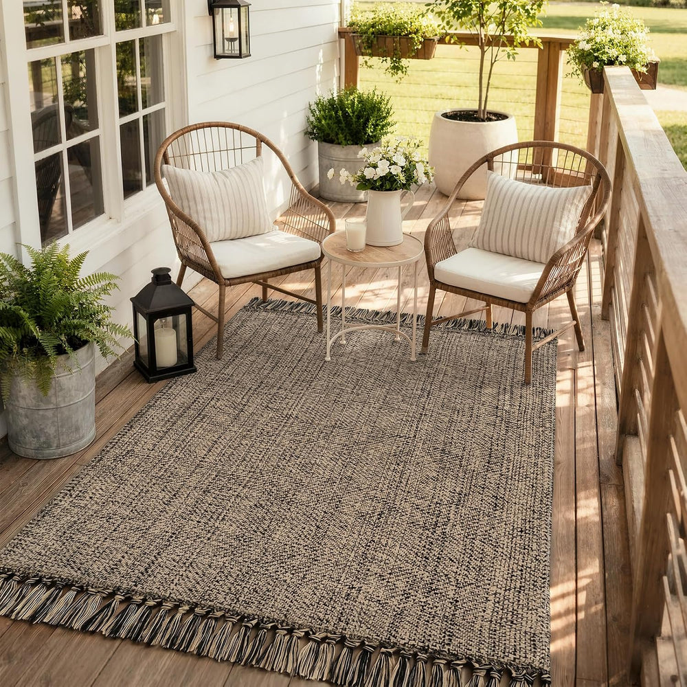Collive 4' x 6' Bedroom Area Rug, Modern Farmhouse Indoor Outdoor Rugs