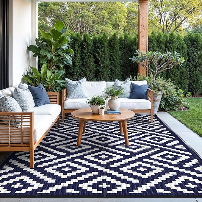 GENIMO 5x8 Outdoor Rug Waterproof, Reversible Mats, Area Rug, Plastic Outside...