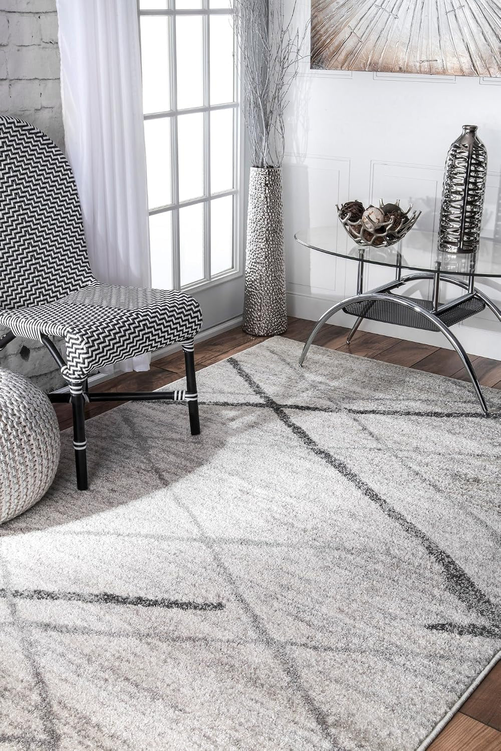 nuLOOM Thigpen Grey/Off-White, 10' x 14', Soft and Cozy, High Traffic...